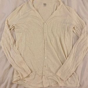Cream/Off White See-Through Button Up Cardigan